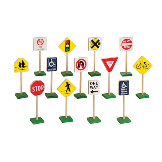 Guidecraft&#xAE; 7&#x22; Block Play Traffic Signs